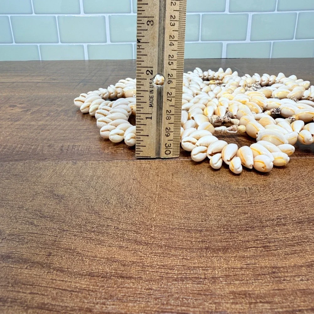Handcrafted Cowrie Shell Mandala Trivet Centerpiece Boho‎ Coastal